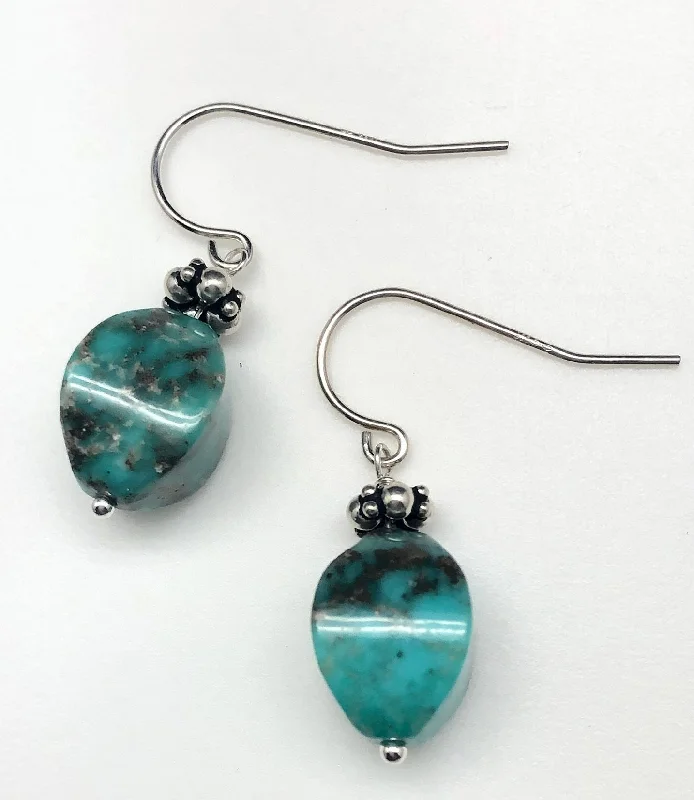 Geometric Drop Earrings for Trend -Turquoise Cube Earrings