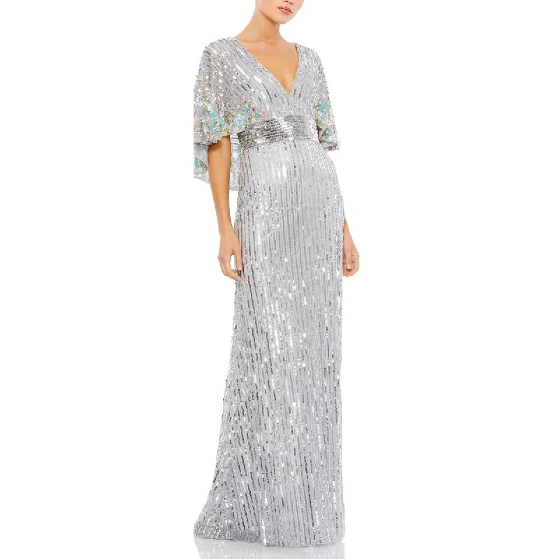 Celtic Dresses with Knotwork -Mac Duggal Womens Sequined Maxi Evening Dress