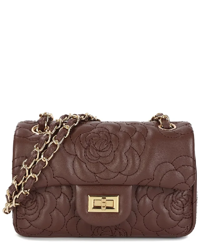 Quilted handle bags with stylish textured finish -Tiffany & Fred Paris Quilted Leather Crossbody