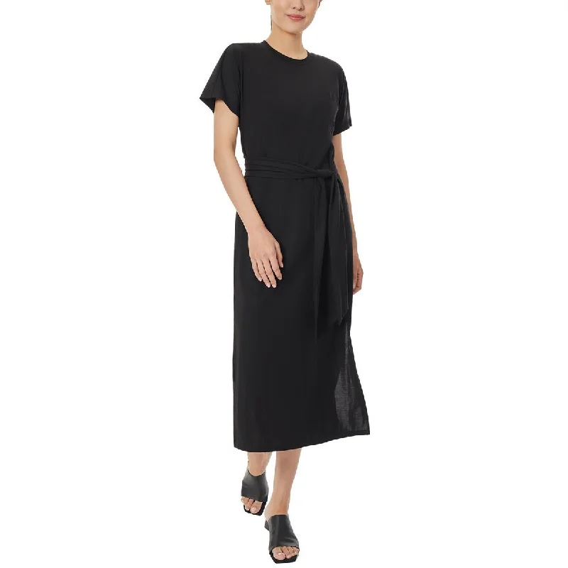 Black Dresses for Versatile -Jones New York Womens Harmony Knit Tie Waist T-Shirt Dress