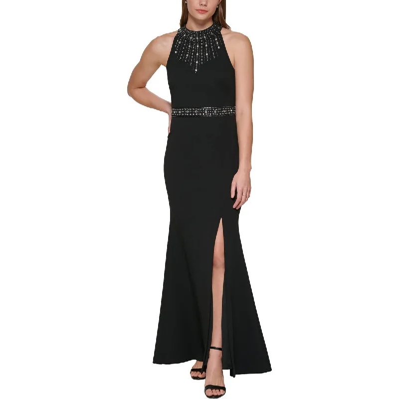 Black Dresses for Versatile -Vince Camuto Womens Embellished Halter Evening Dress