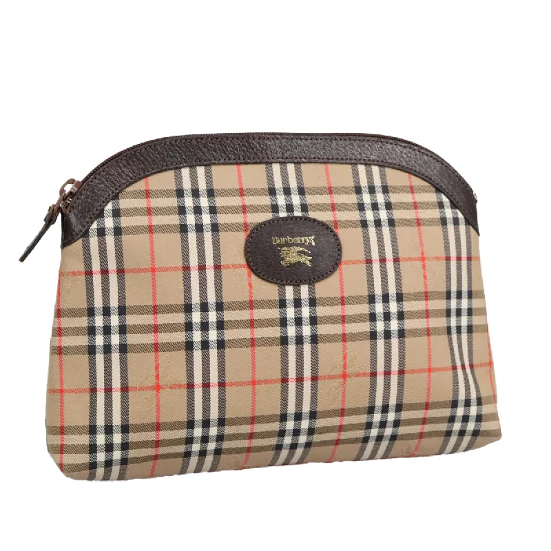 Handle bags with sleek hardware for sophistication -Burberry Nova Check  Canvas Clutch Bag (Pre-Owned)