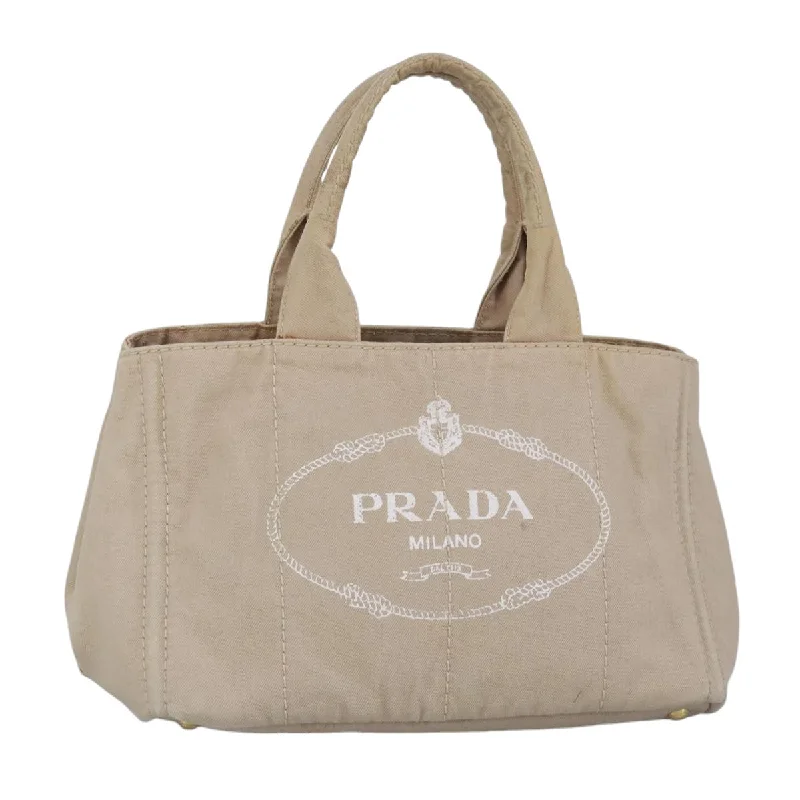 Handle bags with inner compartments for essentials -Prada Canapa  Canvas Tote Bag (Pre-Owned)