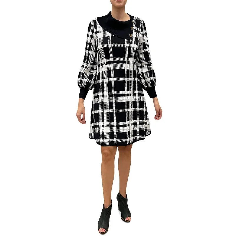 Capri Dresses for Playful -Signature By Robbie Bee Womens Plaid Sweaterdress