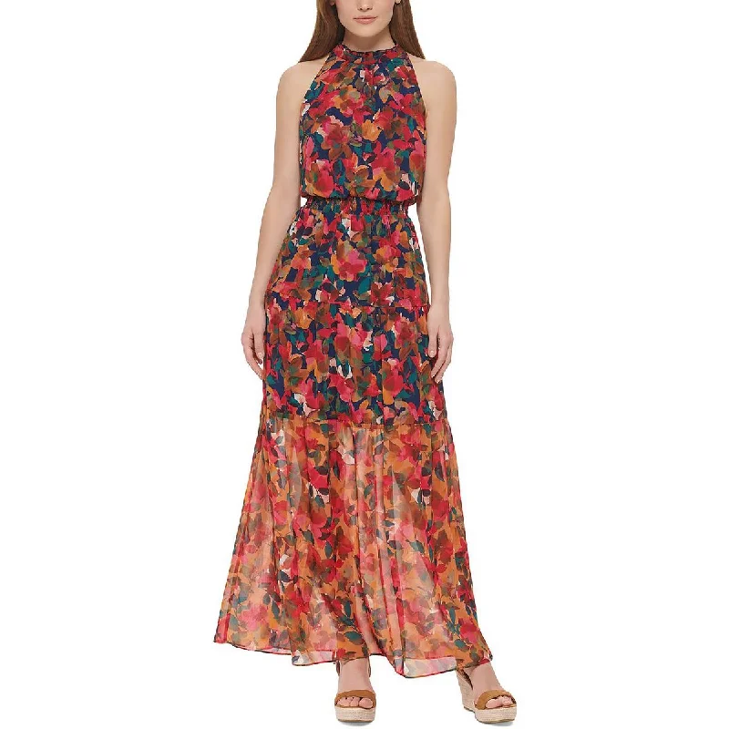 Polyester Dresses for Durable -Vince Camuto Womens Plus Chiffon Floral Maxi Dress