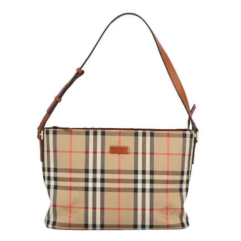 Leather handle bags for elegant daily carry -Burberry Nova Check  Canvas Shoulder Bag (Pre-Owned)