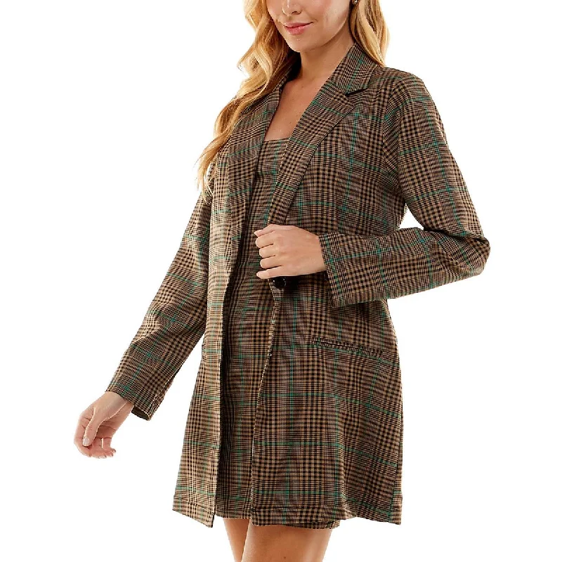 Vintage Dresses for Nostalgia -City Studio Womens Juniors Knit Plaid Two Piece Dress