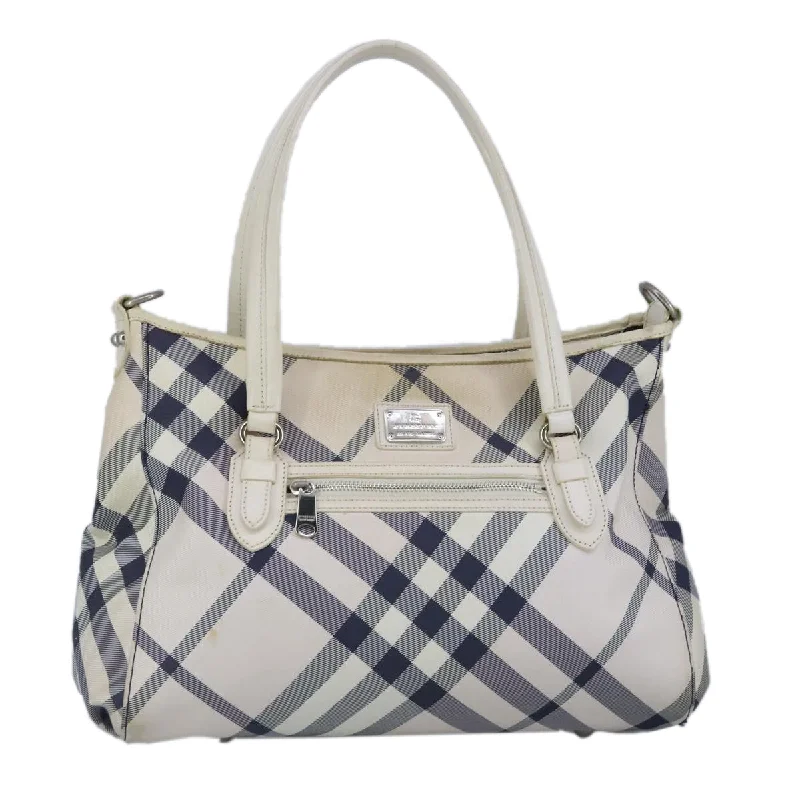 Handle bags with spacious interiors for storage -Burberry Nova Check  Canvas Tote Bag (Pre-Owned)