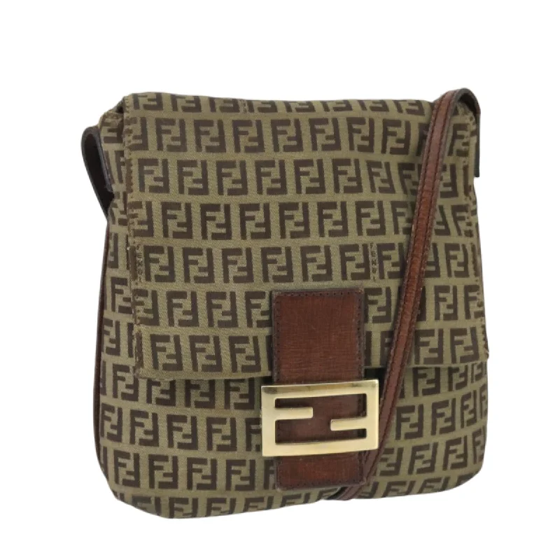 Handle bags with sleek silhouettes for fashion -Fendi Mamma Baguette  Canvas Shoulder Bag (Pre-Owned)