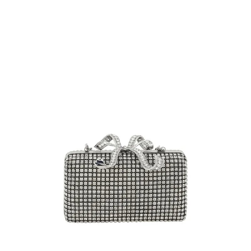 Handle bags with structured shapes for class -Self-Portrait  Crystal Box Clutch Women's Bag