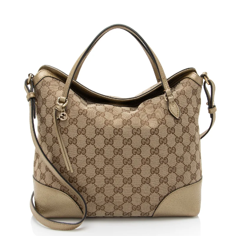 Durable handle bags for heavy-duty everyday use -Gucci GG Canvas Bree Tote