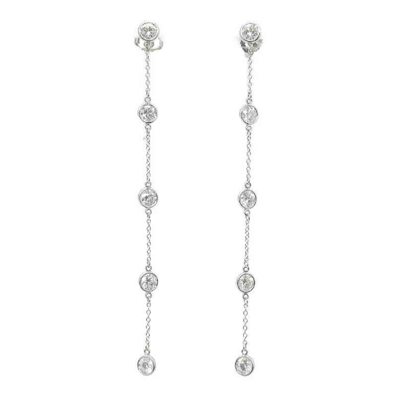 Drop Earrings with Enamel Coating -Tiffany Platinum 950 Drop Earrings (Pre-Owned)