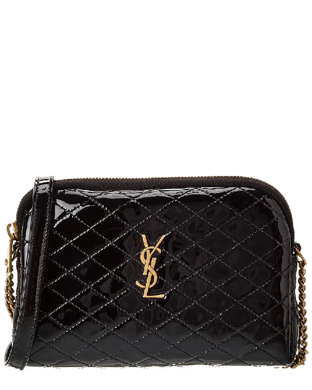 Handle bags with elegant gold-tone hardware -Saint Laurent Gaby Zipped Quilted Patent Crossbody