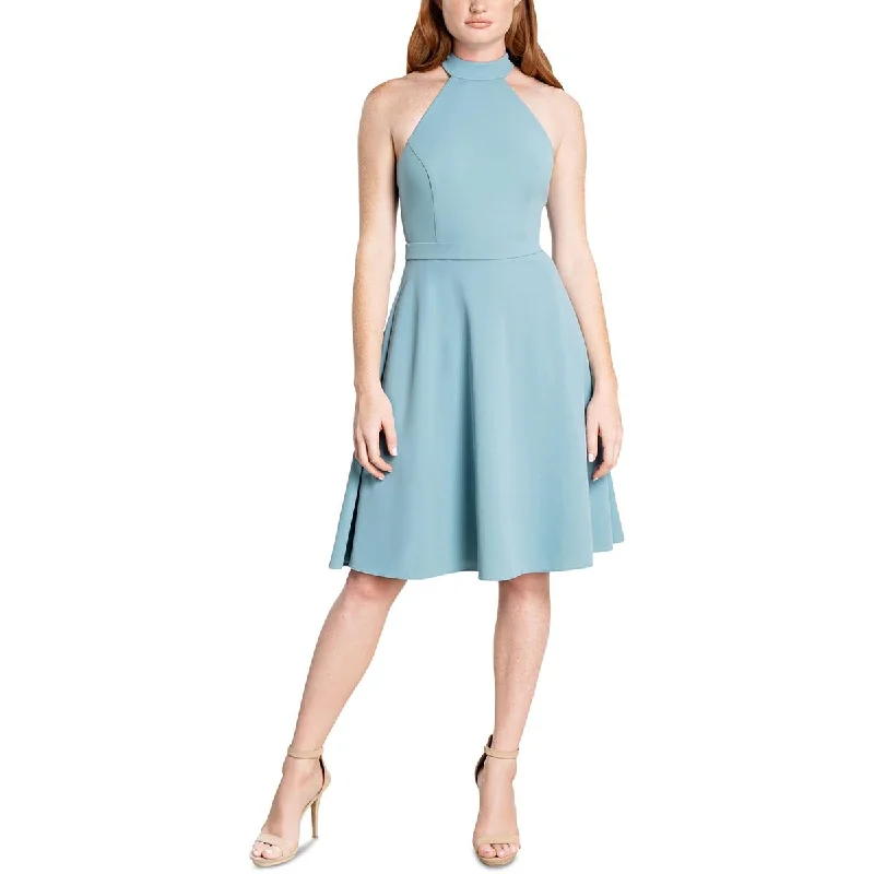 Birthday Dresses for Celebration -Dress The Population Womens Paulina Mesh Inset Knee Length Fit & Flare Dress