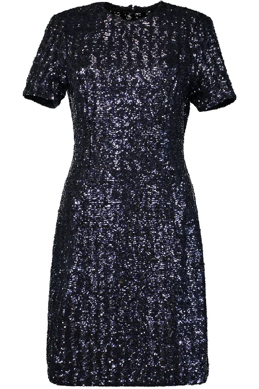 Anniversary Dresses for Special -Embellished Short Sleeve Crewneck Dress