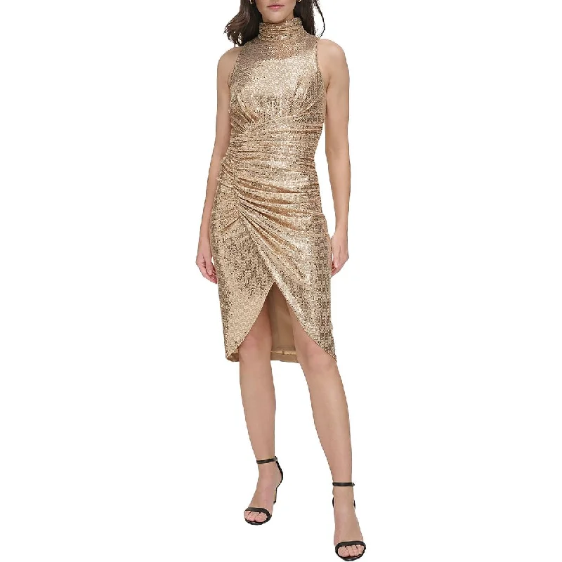 Cotton Dresses for Comfort -Vince Camuto Womens Sequined Midi Sheath Dress