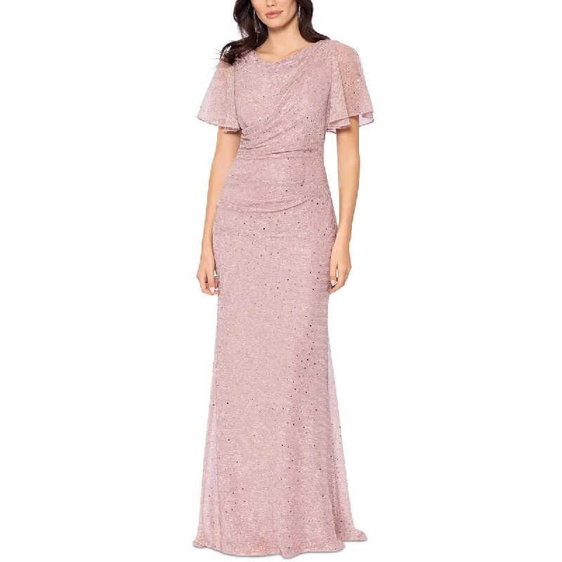 Solid Color Dresses for Simple -B&A by Betsy and Adam Womens Metallic Embellished Evening Dress