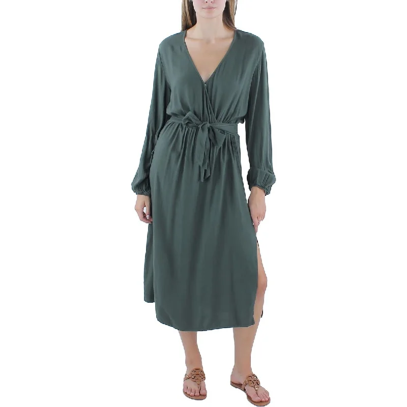 Linen Dresses for Breathable -Bella Dahl Womens Casual Rayon Midi Dress