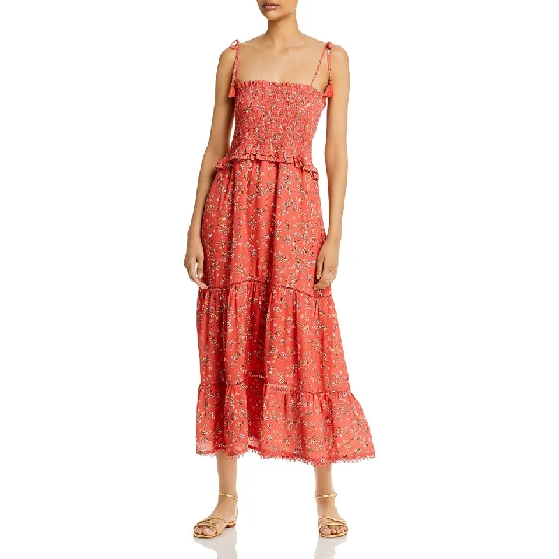 Christmas Dresses for Holiday -Lost + Wander Womens Smocked Floral Maxi Dress