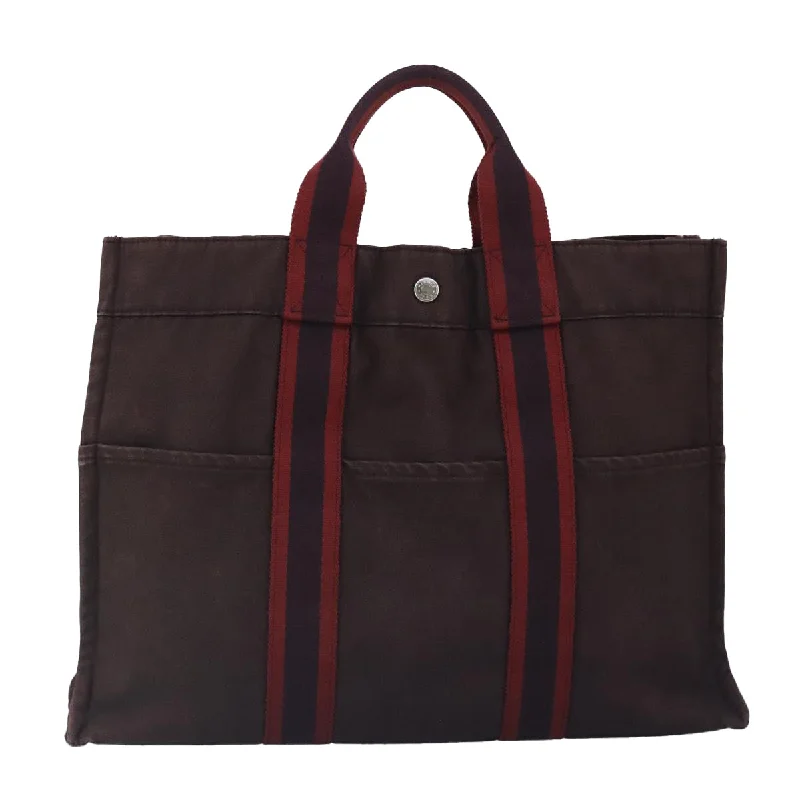 Handle bags with monogram designs for personalization -Hermès Fourre Tout  Canvas Tote Bag (Pre-Owned)