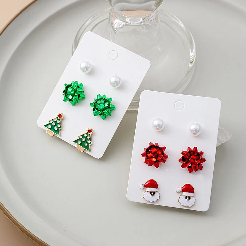 Drop Earrings for Engagement Party -Wholesale Christmas Cartoon Earrings