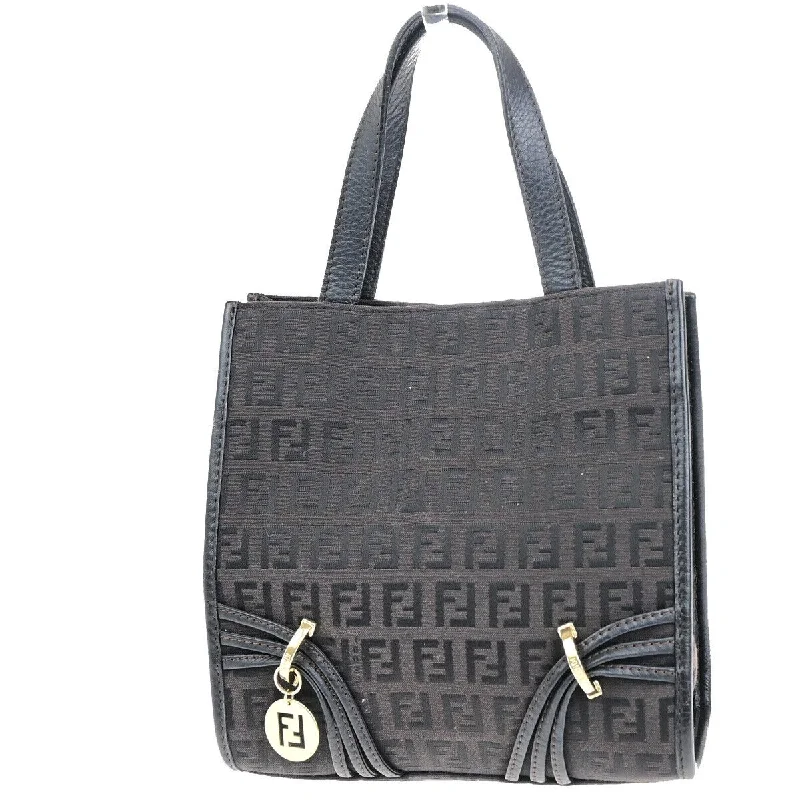 Handle bags with elegant gold-tone hardware -Fendi Zucchino  Canvas Shoulder Bag (Pre-Owned)