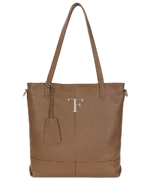 Handle bags with sleek black for elegance -Tiffany & Fred Paris Grained Leather Tote