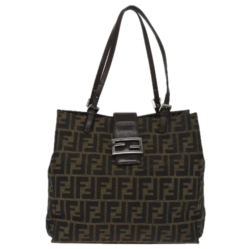 Handle bags with artistic prints for creativity -Fendi Mamma Baguette  Canvas Shoulder Bag (Pre-Owned)