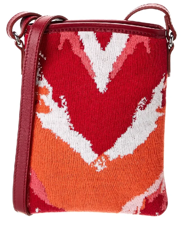 Designer handle bags with luxury logo detailing -Missoni Leather-Trim Crossbody