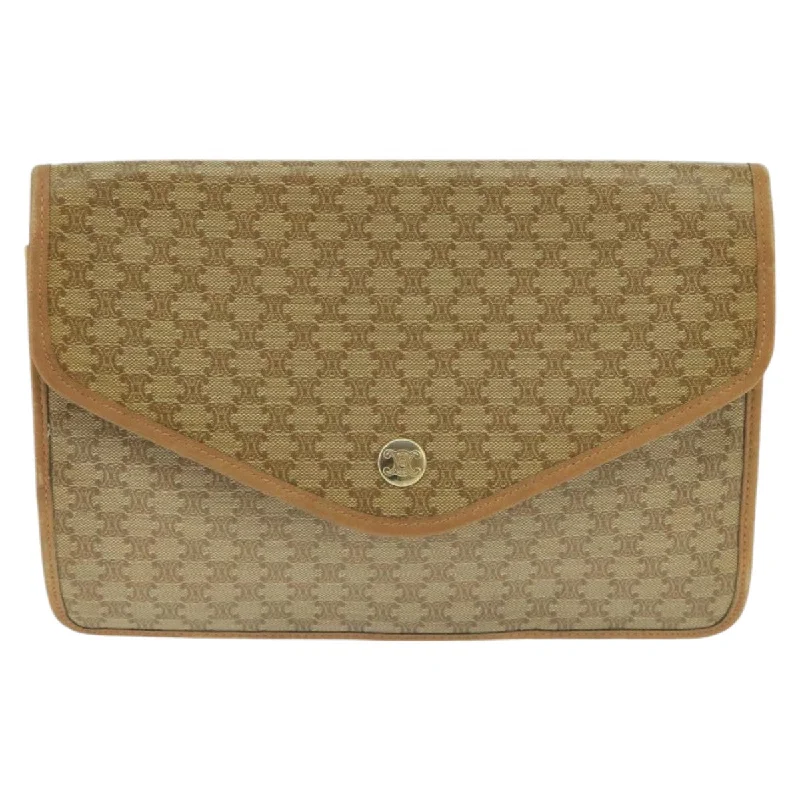 Handle bags with sturdy bases for stability -Céline Triomphe  Canvas Clutch Bag (Pre-Owned)