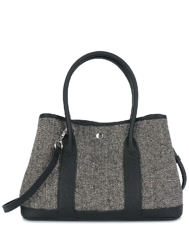 Handle bags with metallic finishes for shine -Tiffany & Fred Paris Pebble Cashmere & Leather Tote