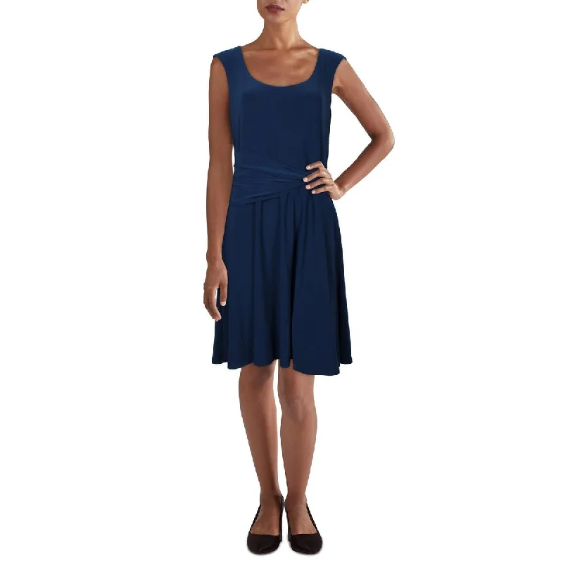 Tiered Dresses for Voluminous -Lauren Ralph Lauren Womens Plus Wrap Summer Midi Dress