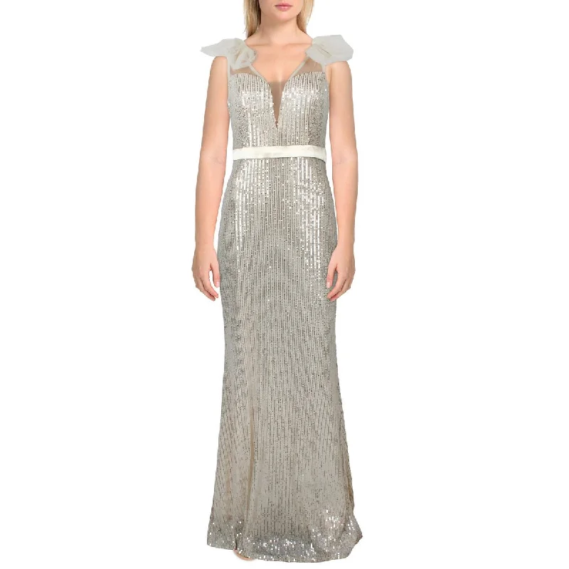 Modern Dresses for Trendy -PLM Womens Sequined Long Evening Dress