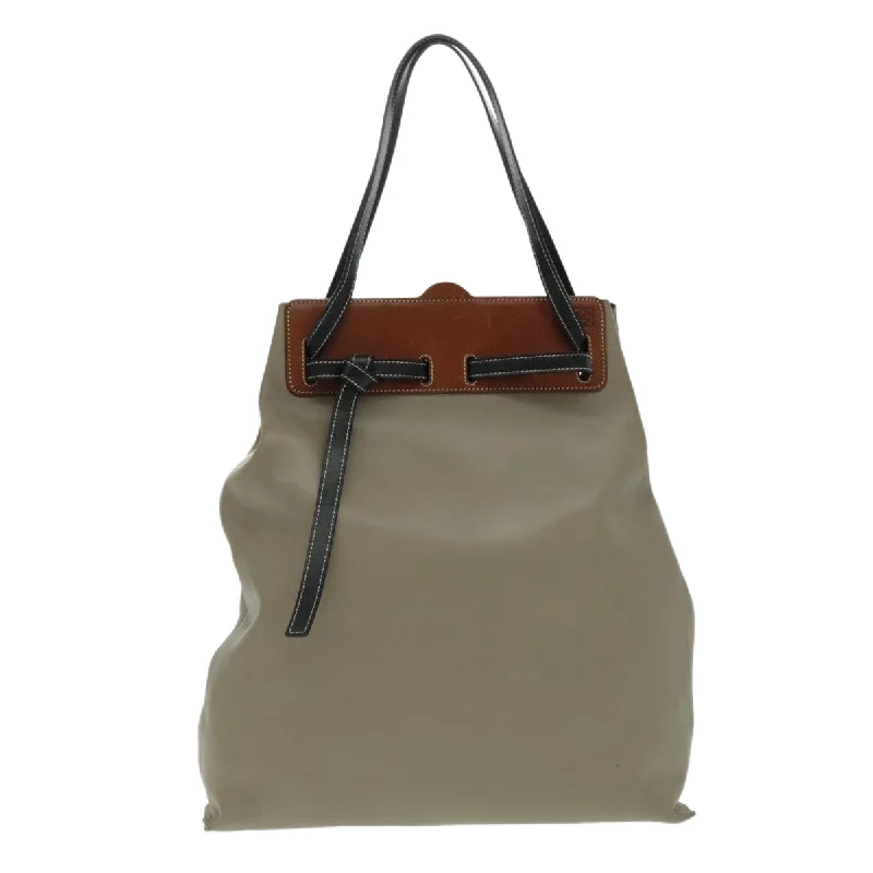 Handle bags with neutral leather for elegance -Loewe Lazo  Leather Tote Bag (Pre-Owned)