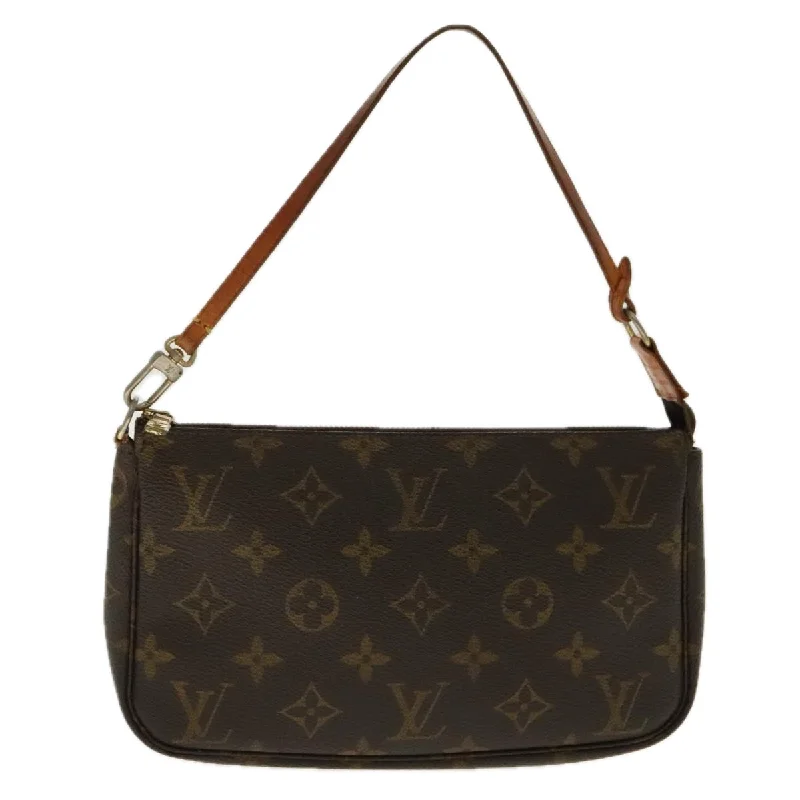 Handle bags with woven fabric for texture -Louis Vuitton Pochette Accessoire  Canvas Clutch Bag (Pre-Owned)