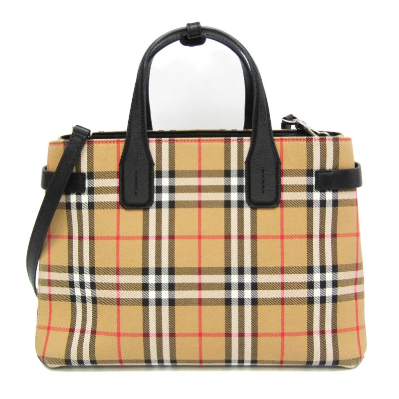 Handle bags with rustic leather for charm -Burberry Nova Check  Canvas Tote Bag (Pre-Owned)