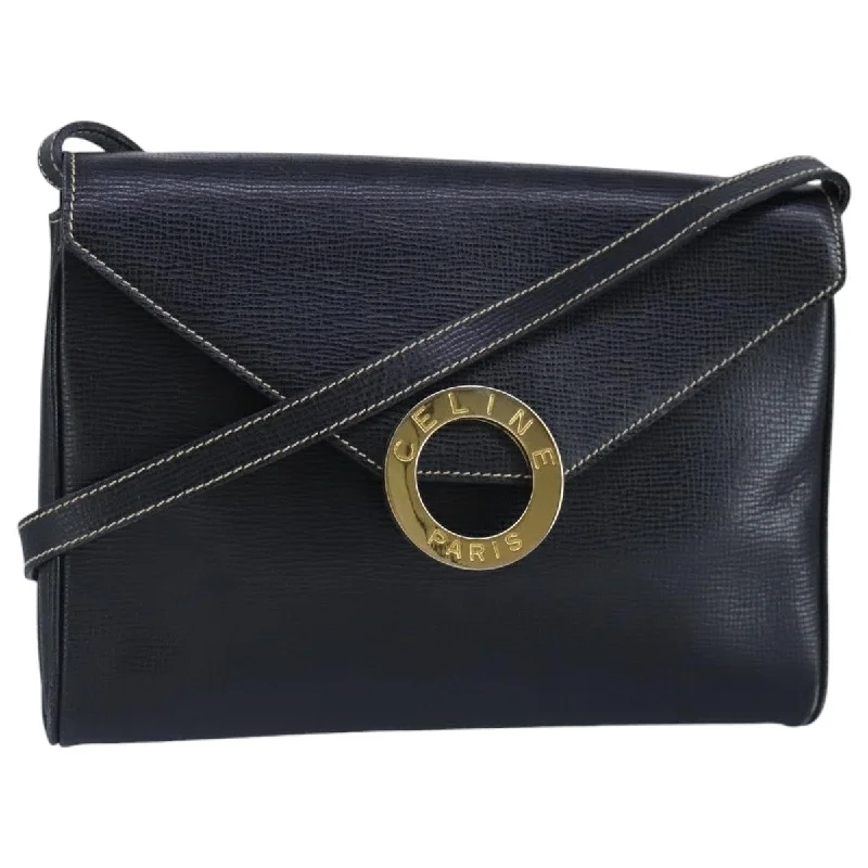 Durable handle bags for heavy-duty everyday use -Céline Logo Du Cercle  Leather Shoulder Bag (Pre-Owned)