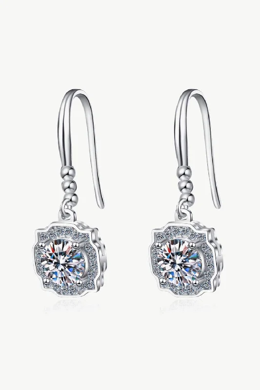 Gothic Drop Earrings with Dark Tone -925 Sterling Silver Moissanite Hook Earrings