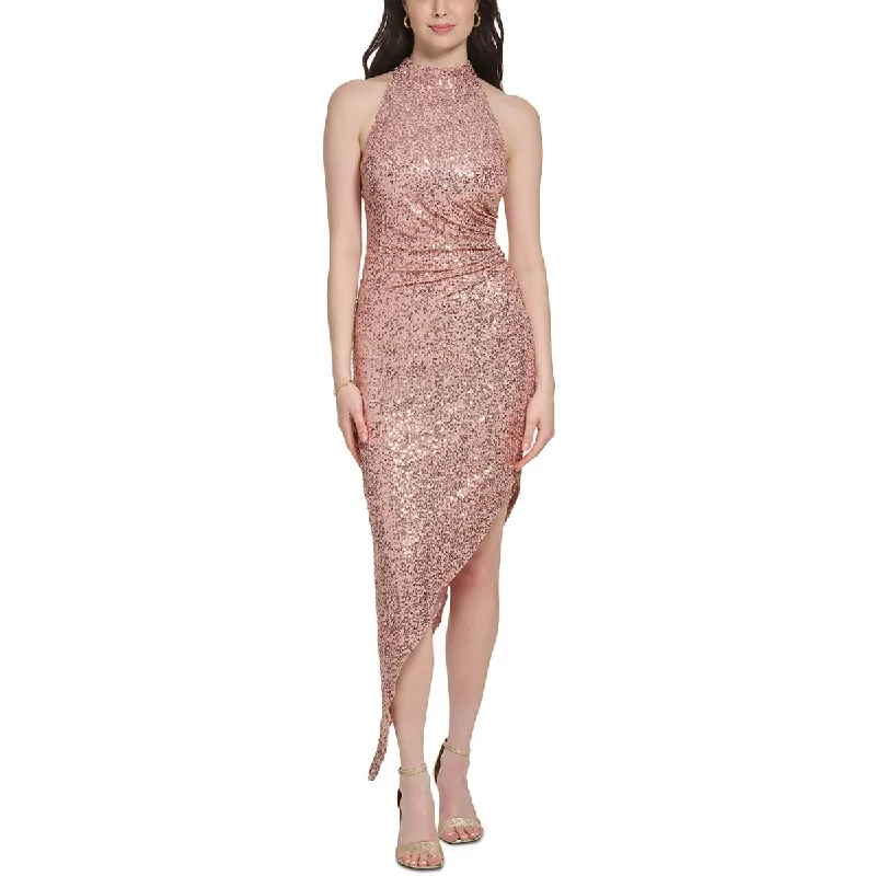 Sequined Dresses for Sparkle -Vince Camuto Womens Mesh Sequined Evening Dress