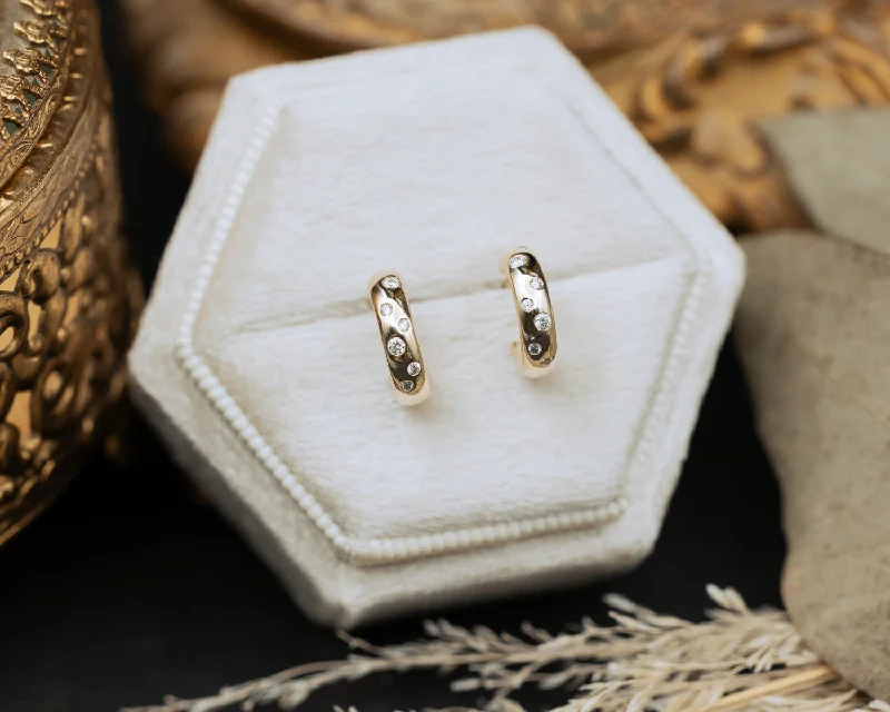 Best hoop earrings with matching bracelets for a coordinated jewelry set-1/10 CTW NATURAL DIAMOND HUGGIE EARRINGS