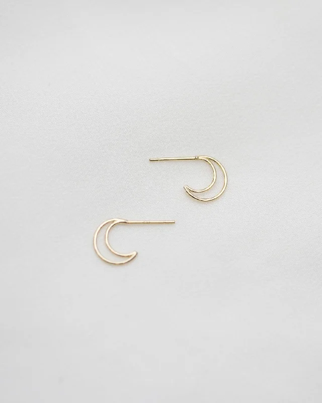 Best hoop earrings with minimal embellishments for a sleek and modern look-14k Crescent Moon Earrings