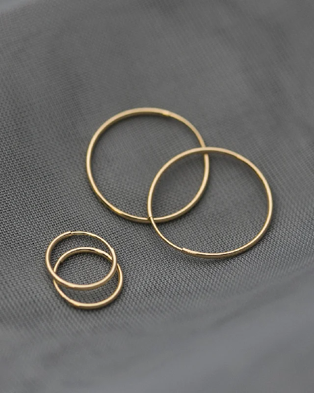 Best hoop earrings with blackened metal for an edgy and bold appearance-14K Endless Hoops