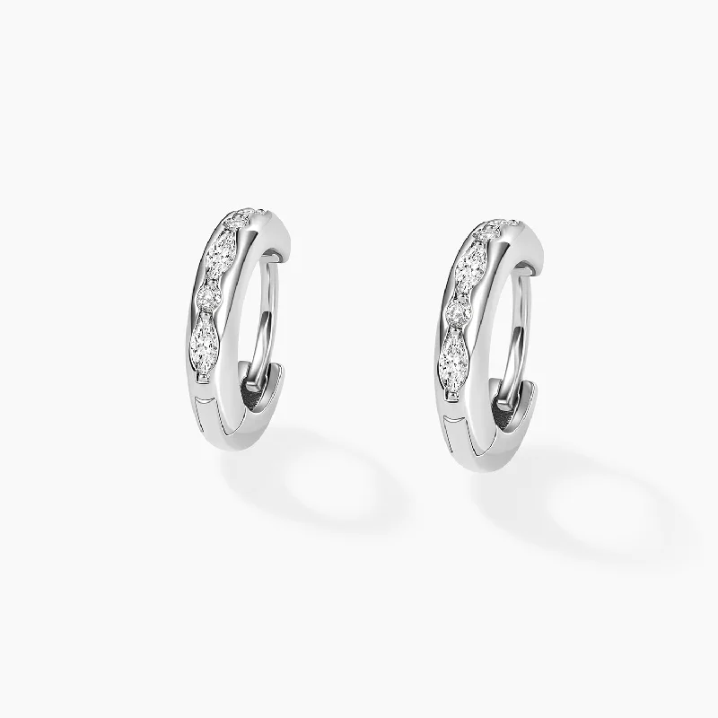 Best hoop earrings with butterfly motifs for a playful and whimsical appearance-14K Gold Plated Moissanite Huggie Earrings