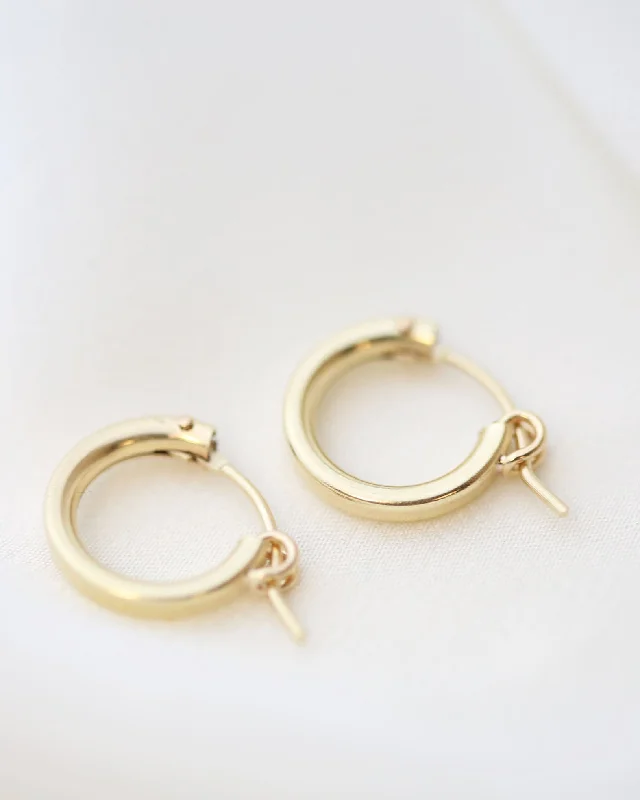 Hoop earrings with a matte black finish for a sleek, edgy vibe-14K Mini Hoop Earrings