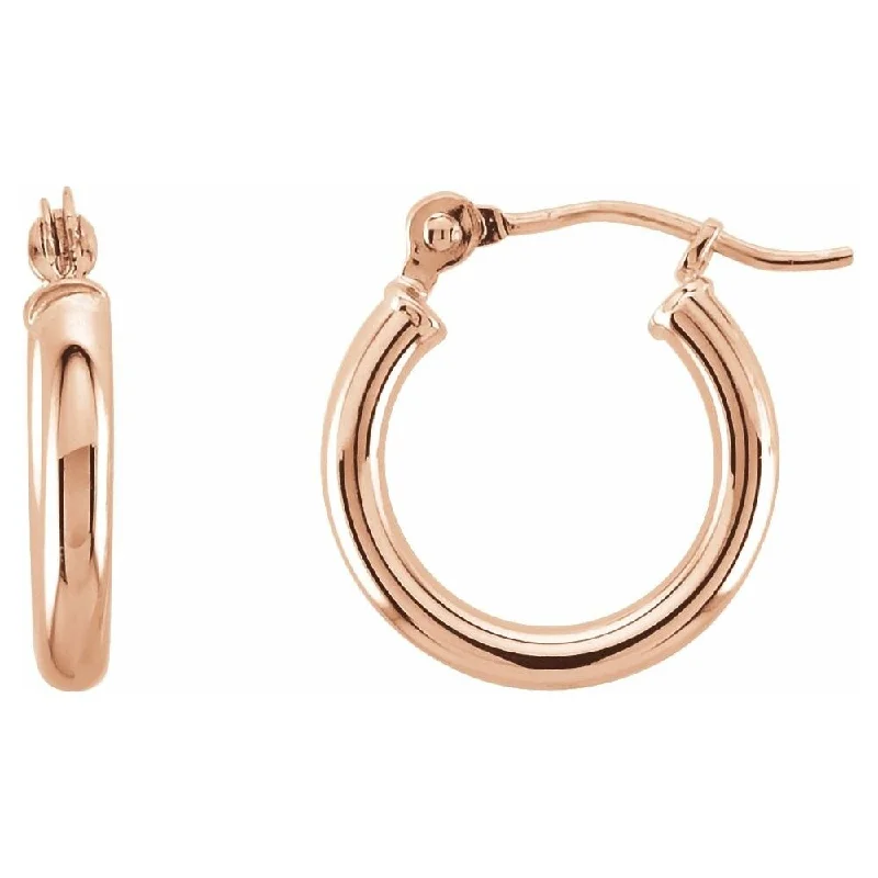 Hoop earrings with heart-shaped frames for a romantic and feminine look-14k Rose Gold 13 mm Hoop Earring for Women