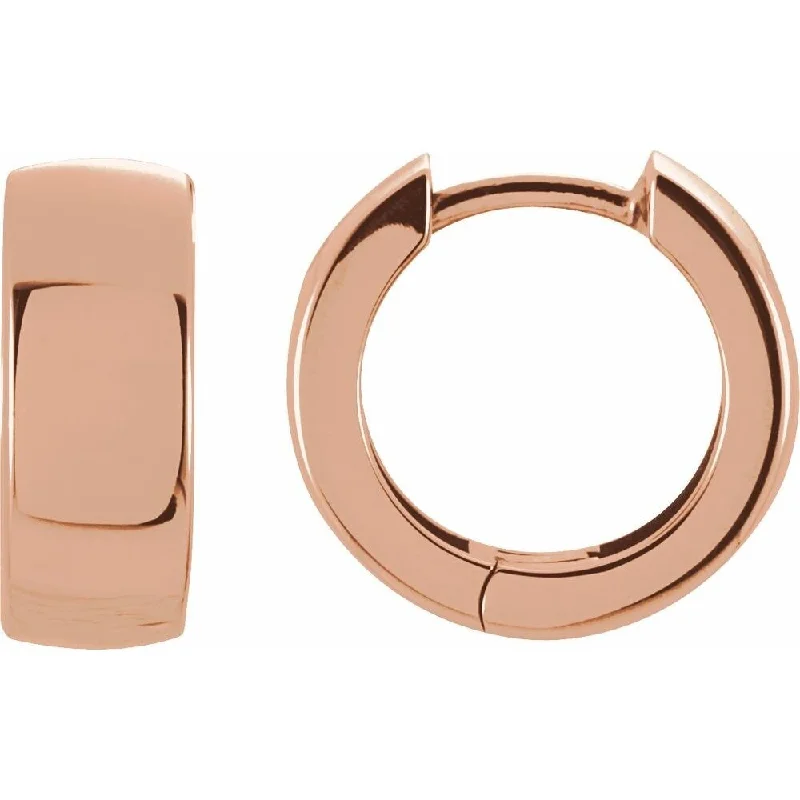 Best hoop earrings with gemstone accents for a colorful and elegant appearance-14k Rose Gold 14 mm Hinged Hoop Earring for Women