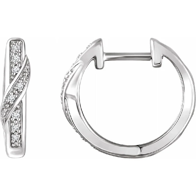 Best hoop earrings with cubic zirconia for a budget-friendly, dazzling look-14k White Gold .05 CTW Diamond Hoop Earring for Women