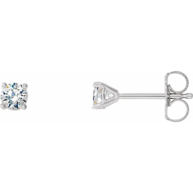 Hoop earrings with luxe velvet finishes for a rich and luxurious touch-14k White Gold 1/3 CTW Diamond 4-Prong Cocktail-Style Stud Earring for Women