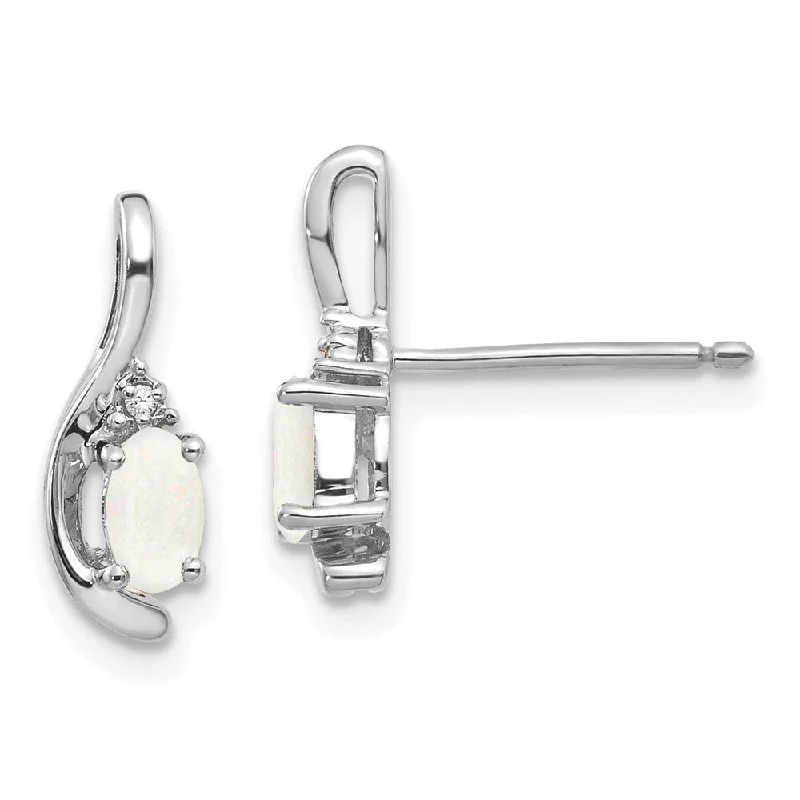 Hoop earrings with satin finishes for a smooth and elegant appearance-14k White Gold Gemstone Diamond (L-14 mm, W-5 mm)