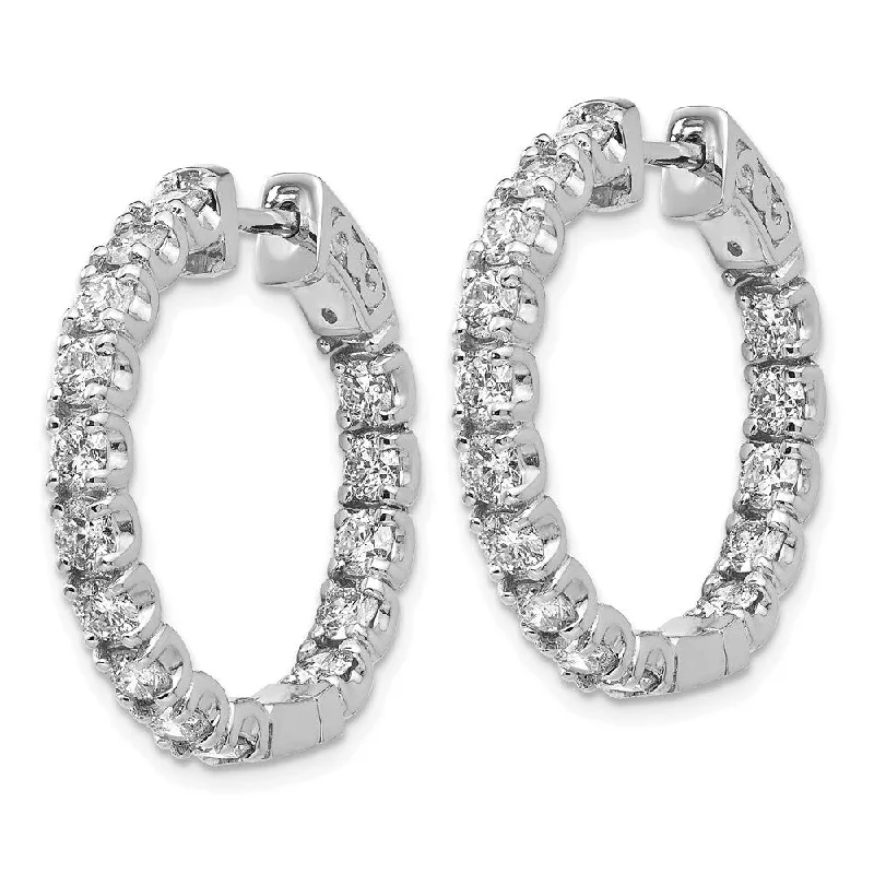 Best hoop earrings with minimal embellishments for a sleek and modern look-14k White Gold True Origin Lab-Grown Diamond Hoop Earrings, VS/E- 2.79 cttw (L-15 mm, W-15 mm)